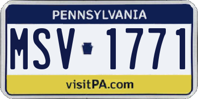 PA license plate MSV1771