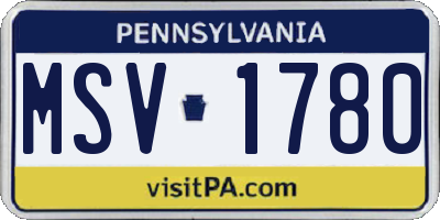 PA license plate MSV1780