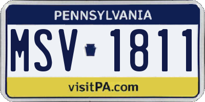 PA license plate MSV1811