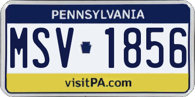 PA license plate MSV1856
