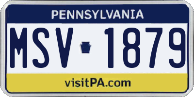 PA license plate MSV1879
