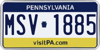 PA license plate MSV1885