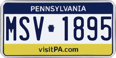 PA license plate MSV1895