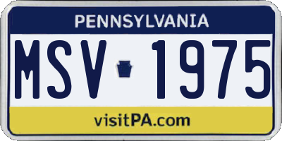 PA license plate MSV1975