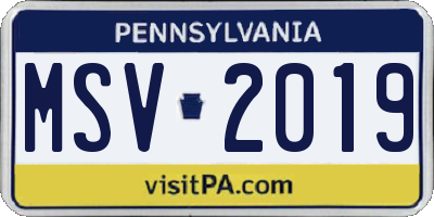 PA license plate MSV2019