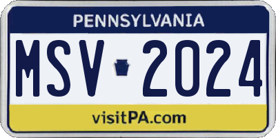 PA license plate MSV2024