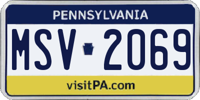 PA license plate MSV2069