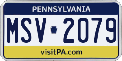 PA license plate MSV2079