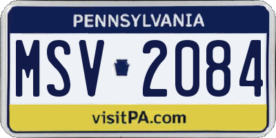 PA license plate MSV2084