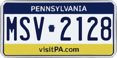 PA license plate MSV2128