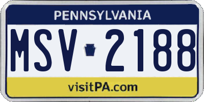 PA license plate MSV2188