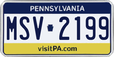 PA license plate MSV2199