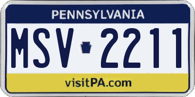 PA license plate MSV2211