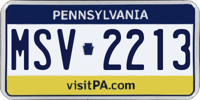 PA license plate MSV2213