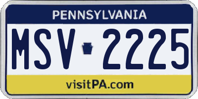 PA license plate MSV2225
