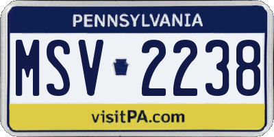 PA license plate MSV2238