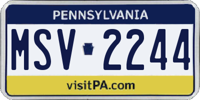PA license plate MSV2244