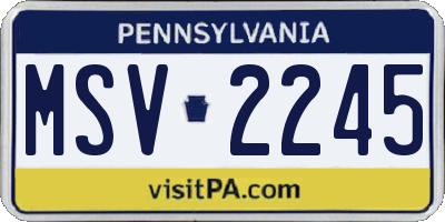 PA license plate MSV2245