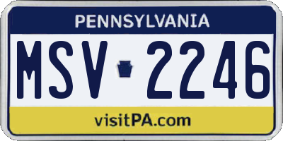 PA license plate MSV2246