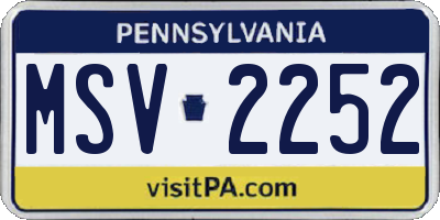 PA license plate MSV2252