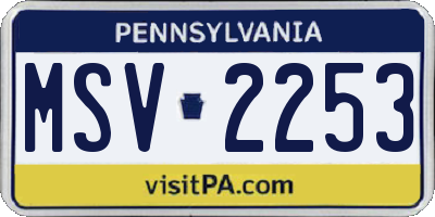 PA license plate MSV2253