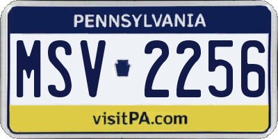 PA license plate MSV2256