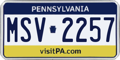PA license plate MSV2257