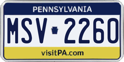PA license plate MSV2260