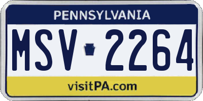 PA license plate MSV2264