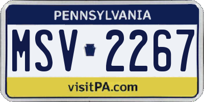 PA license plate MSV2267