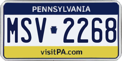 PA license plate MSV2268