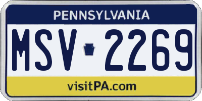 PA license plate MSV2269