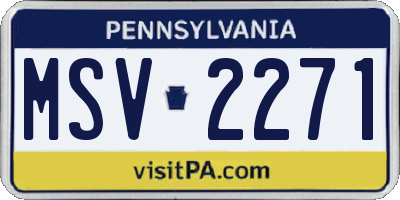 PA license plate MSV2271