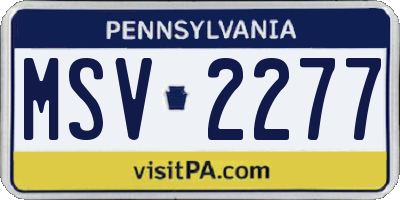 PA license plate MSV2277