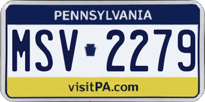 PA license plate MSV2279