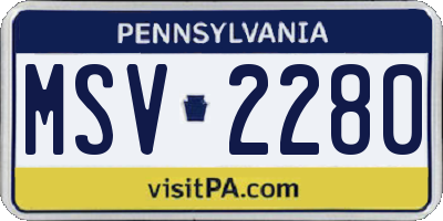 PA license plate MSV2280