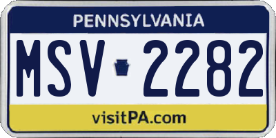 PA license plate MSV2282