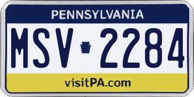 PA license plate MSV2284
