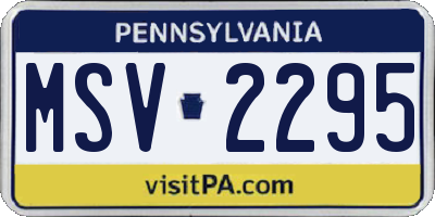 PA license plate MSV2295