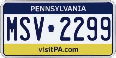 PA license plate MSV2299