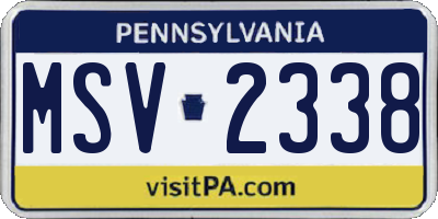 PA license plate MSV2338