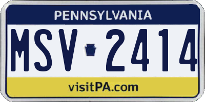 PA license plate MSV2414