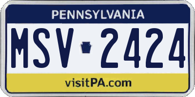 PA license plate MSV2424