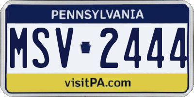 PA license plate MSV2444