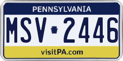 PA license plate MSV2446