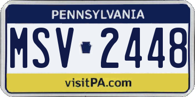 PA license plate MSV2448