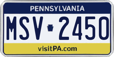 PA license plate MSV2450
