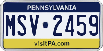 PA license plate MSV2459