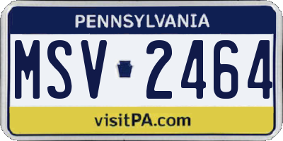 PA license plate MSV2464