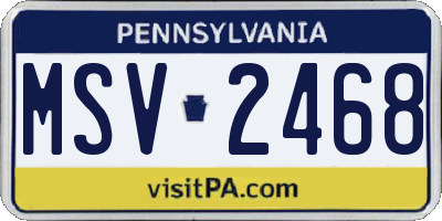 PA license plate MSV2468